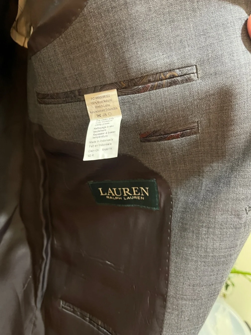 Ralph Lauren Gray Men’s Two-Button Blazer 42R